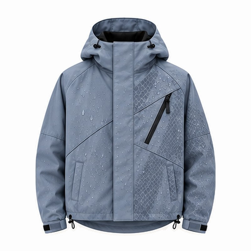 Storm Shell — Python 2, Powder Blue — wet, print revealed