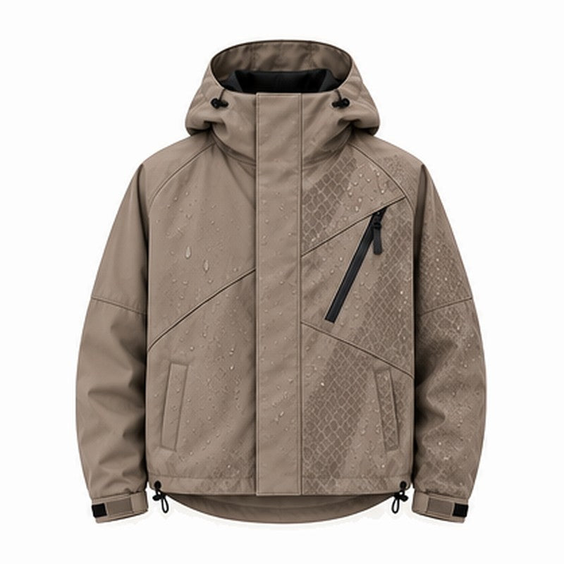 Storm Shell — Python 2, Warm Taupe — wet, print revealed