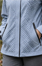 Storm Shell — Python, Powder Blue — worn outdoors