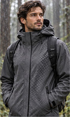 Storm Shell — Python, Charcoal — worn outdoors