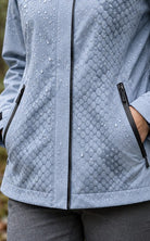 Storm Shell — Python, Powder Blue — worn outdoors