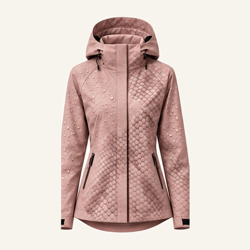 Storm Shell — Python, Blush Rose — wet, print revealed