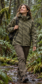 Storm Shell — Tiger, Olive — worn outdoors