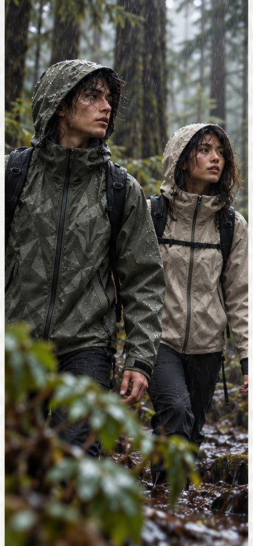 Storm Shell — Wolf, Olive Gray — worn outdoors